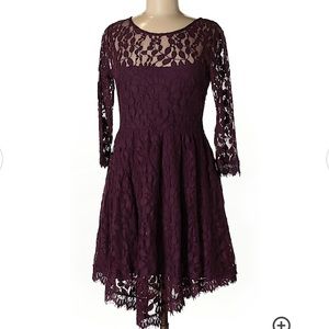 Like New! Free People Lace Leaf Print Dress Size 8